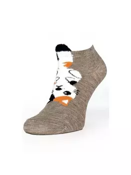 Носки COFI 1453 Kurze Socken mit Katzenmuster fr Damen Freizeitsocken Schne, бежевый