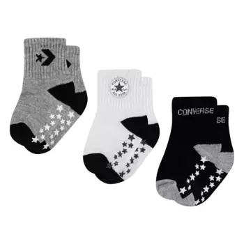 Носки Converse ABS "CONVERSE LOGO INFANT TODDLER NO SLIP QUARTER 3 PK" (3 пары), черный