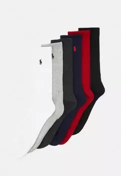 Носки COTTON-BLEND CREW SOCK 6-PACK Polo Ralph Lauren, черный/красный/темно-синий/угольный