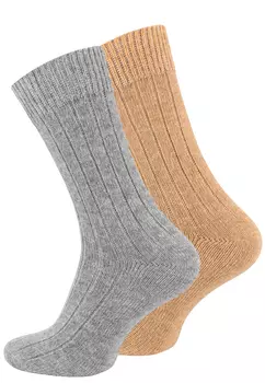 Носки Cotton Prime 2 шт Woll Alpaka, цвет hellgrau/beige