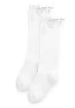 Носки Cotton Rich Bow Knee High Socks 2 Pack Next, белый