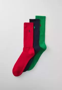 Носки CREW SOCK 3 PACK Polo Ralph Lauren, темно-зеленый