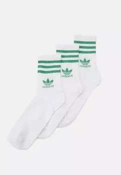 Носки Crew Sock Unisex 3 Pack adidas Originals, белый/предлюбленный зеленый