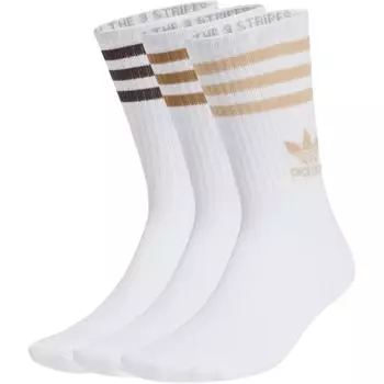 Носки CrewSOCKS средней длины, унисекс, 3 шт Adidas Originals, 3 Pack (White/Magic Beige/Desert Brown/Brown)