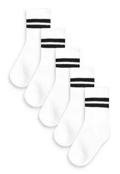 Носки CUSHIONED FOOTBED RIBBED SOCKS 5 PACK Next, цвет white