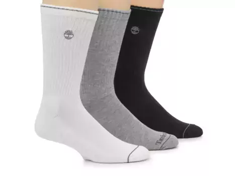 Носки Cushioned Logo Men's Crew Socks - 3 Pack Timberland, белый/черный/серый