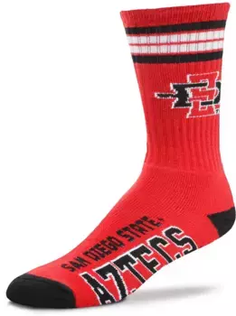 Носки Deuce Crew с 4 полосками для босых ног San Diego State Aztecs For Bare Feet