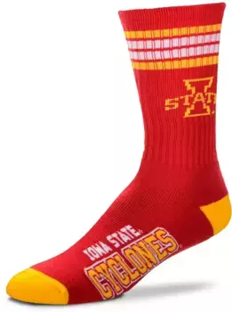 Носки Deuce Crew с 4 полосками для босых ног Iowa State Cyclones For Bare Feet
