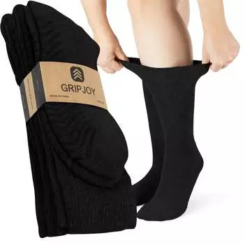 Носки диабетические с захватами (упаковка из 3 шт.) Gripjoy, черный