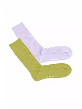 Носки DillySocks 2er Pack Premium Ribbed Collection, цвет lavender - lime green