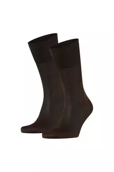 Носки длинные из натурального хлопка - 2 пары Falke, коричневый