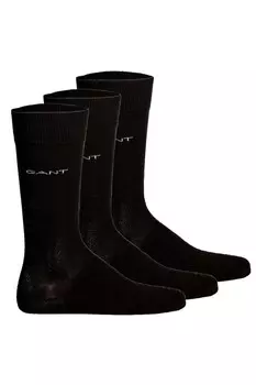 Носки длинные с логотипом, 3 пары Gant, черный