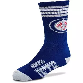 Носки длиной в четверть с 4 полосками Youth For Bare Feet Winnipeg Jets Unbranded