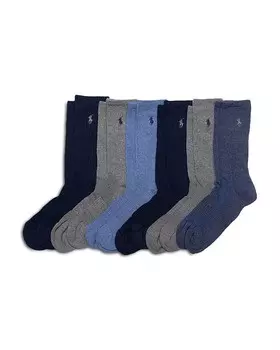 Носки для экипажа из хлопковой смеси Polo Ralph Lauren, 6 шт, мультиколор