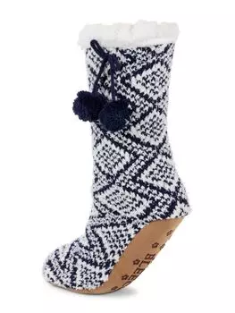 Носки для экипажа на подкладке из искусственного меха Jane And Bleecker, темно-синий