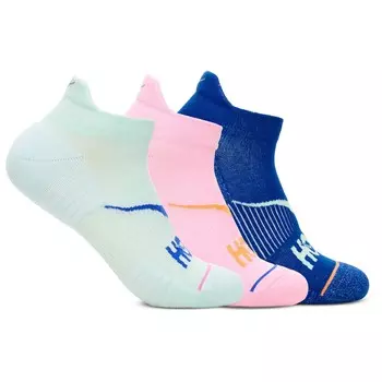Носки для бега Hoka No-Show Run Sock 3-Pack, цвет Aqua Brze/Pink Twilight/Ultramarine