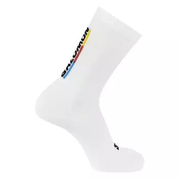 Носки для бега унисекс Pulse Race Flag Crew Salomon, белый