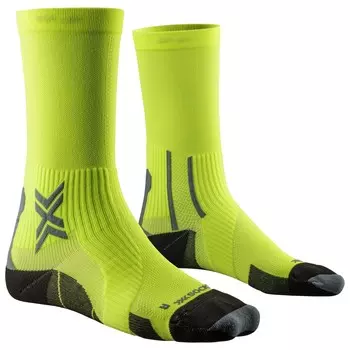 Носки для бега X-Socks Run Perform Crew, цвет Fluo Yellow/Opal Black