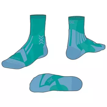 Носки для бега X-Socks Trailrun Perform Crew, цвет Lake Green/Sunset Blue
