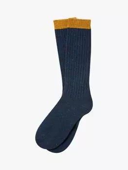 Носки для ботинок из смеси донегальской шерсти и шелка и кашемира Celtic & Co., цвет Navy/Gold