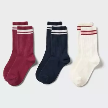 Набор носков UNIQLO, 3 пары, красный