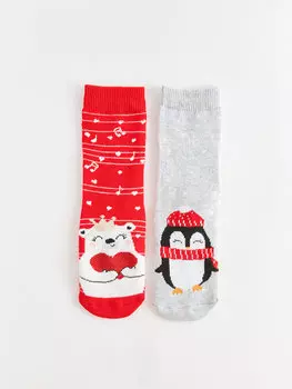 Носки для девочек с рисунком, 2 шт. LCW Kids