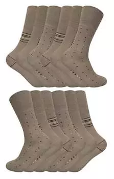 Носки для диабетиков с мягким верхом Sock Snob, бежевый
