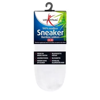 Носки для кроссовок из бамбука, белые, размер 35-38, 1 пара Lucovitaal