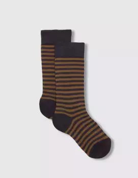 Носки для мальчиков с тонкими полосками и контрастным носком и каблуком Gocco, серый