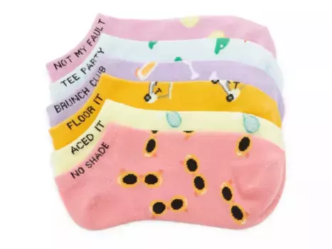 Носки для невыступления Country Club No. 6 - 6 пар в упаковке, лавандовые/желтые/многоцветные