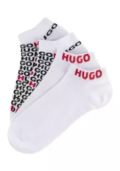 Носки для отдыха HUGO Underwear "2P AS STACKED CC" (2 пары в упаковке, 2 шт. в упаковке), с надписью бренда, белый
