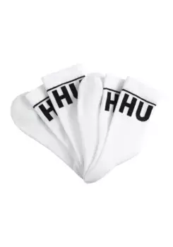 Носки для отдыха HUGO Underwear "2P QS RIB ICONIC CC " (упаковка, 2 пары, 2 шт.), с контрастной надписью HUGO, белый