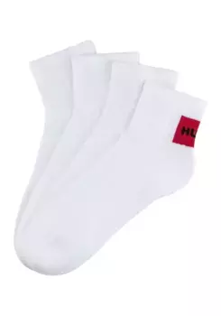 Носки для отдыха HUGO Underwear "2P SH RIB LABEL CC" (2 пары в упаковке, 2 шт. в упаковке), с вышивкой логотипа, белый