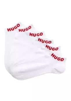 Носки для отдыха HUGO Underwear "3P AS UNI CC" (3 шт. в упаковке), с вышивкой логотипа, белый
