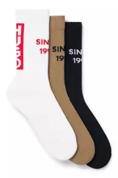 Носки для отдыха HUGO Underwear "3P QS SINCE93 CC" (упаковка, 3 пары), с надписью HUGO, цвет Open Miscellaneous 962