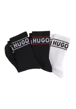 Носки для отдыха HUGO Underwear "3P QSRIB SPORTY CC W" (упаковка, 3 пары, 3 шт.), с контрастным логотипом, цвет Open Miscellaneous 960