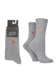 Носки для отдыха из бамбука, супермягкие, 2 упаковки Caroline Gardner, серый