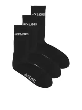 Носки для отдыха Jack & Jones "JACMELVIN TENNIS SOCK 3 PACK NOOS" (упаковка, 3 пары), черный