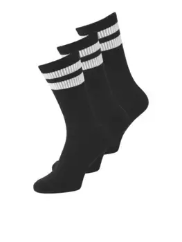 Носки для отдыха Jack & Jones "JACTRAVIS TENNIS SOCK 3 PACK NOOS" (упаковка, 3 пары), черный