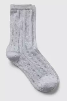 Носки для взрослых с блестками и ажурным узором Gap, серый