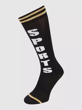 Носки до колена с узором по всей поверхности Happy Socks, черный