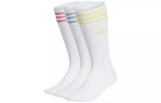 Носки до колена унисекс Adidas Originals, цвет 1 set of 3 double packs (red + yellow + blue)