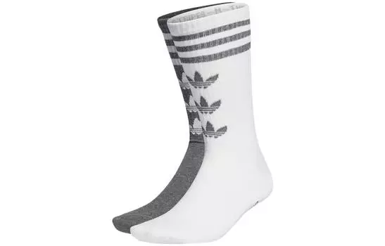 Носки до колена унисекс Adidas Originals, цвет 2 double (white + gray)