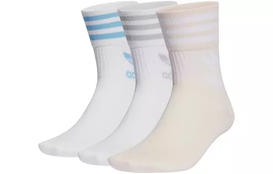Носки до колена унисекс Adidas Originals, цвет 3 double packs (white + white + miracle quartz)