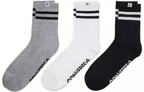 Носки до колена унисекс Converse, цвет 3 Pack (Gray, White and Black)