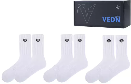 Носки до колена унисекс VEIDOORN, 4 пары (чистый фиолетовый)