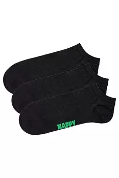 Носки до щиколотки — 3 пары Happy Socks, черный