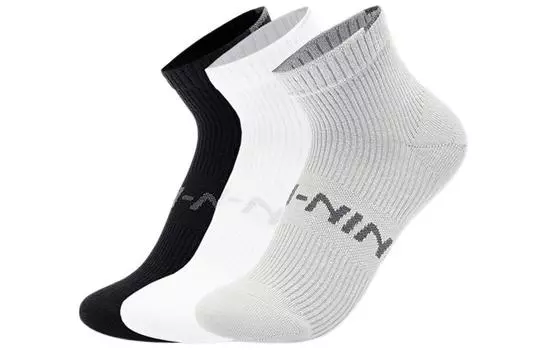 Носки до щиколотки LiNing Fitness Series, унисекс, 3 шт, 3 Pack (Black+White+Gray)