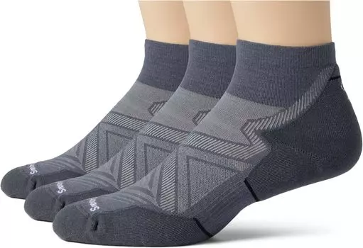Носки до щиколотки Run Targeted Cushion, 3 пары Smartwool, цвет Graphite