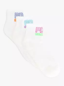 Носки до щиколотки с логотипом Polo Outline Ralph Lauren, белый/мульти